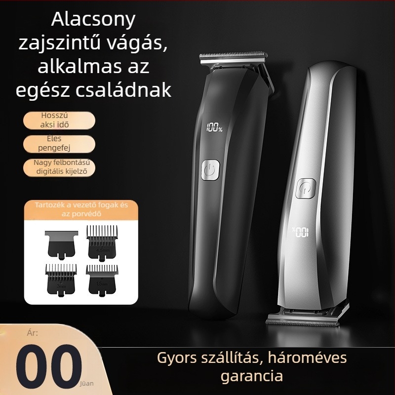 Cyma újratölthető elektromos hajvágó, vízálló, kefés motor, rozsdamentes acél pengék, beépített akkumulátor 1200–2000 mAh, üzemidő több mint 12 óra
