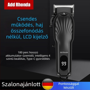 F9 elektromos hajvágó kerámia pengével, újratölthető, szénkefe nélküli motor, vízálló, akkumulátor élettartam 1–3 óra