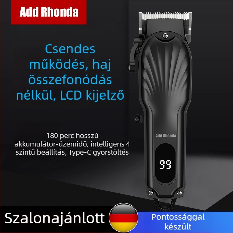 F9 elektromos hajvágó kerámia pengével, újratölthető, szénkefe nélküli motor, vízálló, akkumulátor élettartam 1–3 óra