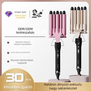 Tojás-tekercselő hajvasaló ötcsöves kialakításban, víz-hullám mintázat; 75W, 110–220V, átmérő 21–30 mm, 2 szakasz, környezetbarát ötvözet
