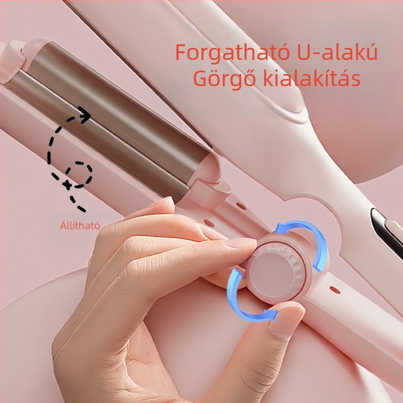 Tojás formájú göndörítővas turmalin-kerámiás fűtőelemmel, 3 hőmérséklet-szint, 45W, 220V, minden hajtípushoz, gyors felmelegedés 10 másodperc alatt