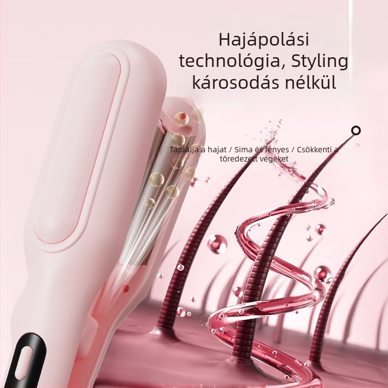 Tojás formájú göndörítővas turmalin-kerámiás fűtőelemmel, 3 hőmérséklet-szint, 45W, 220V, minden hajtípushoz, gyors felmelegedés 10 másodperc alatt