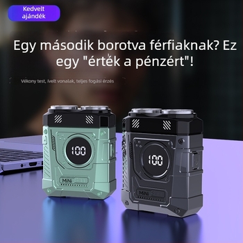 Vízálló, teljes testet mosó elektromos borotva, 2 pengés forgófej, lebegő fej, LED kijelző, beépített akkumulátor, 1 órás töltés, száraz használatra