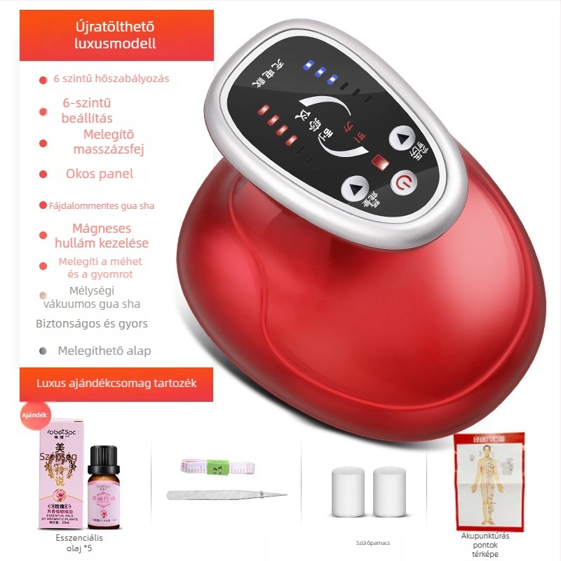 GS modellű elektromos vákuum masszírozó USB tápegységgel, gombos vezérlés, 4 fokozat, ABS test