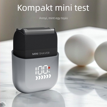 PRITECH utazáshoz tervezett elektromos borotva – LED kijelző, szénkefe nélküli motor, 1 vágófej, teljes test öblíthető, beépített akkumulátor, USB táplálás, üzemidő akár 120 perc