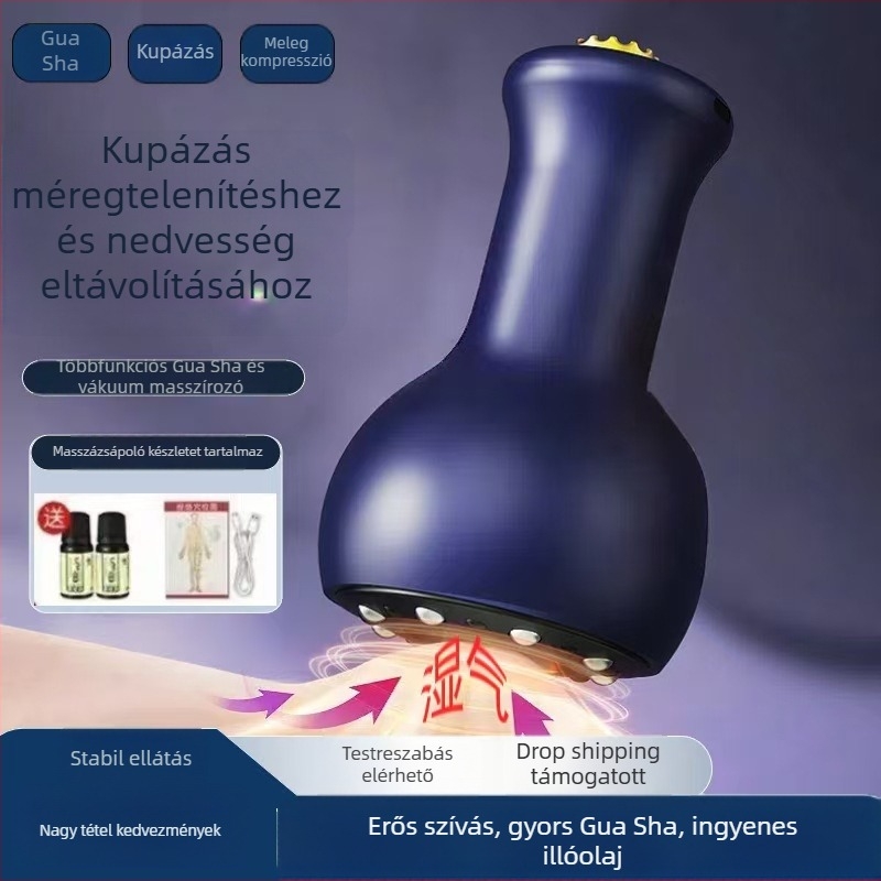 USB-tápellátású elektromos kuppláló és gua sha eszköz egész testre, meridián masszázs, Modell 001, súly 211 g