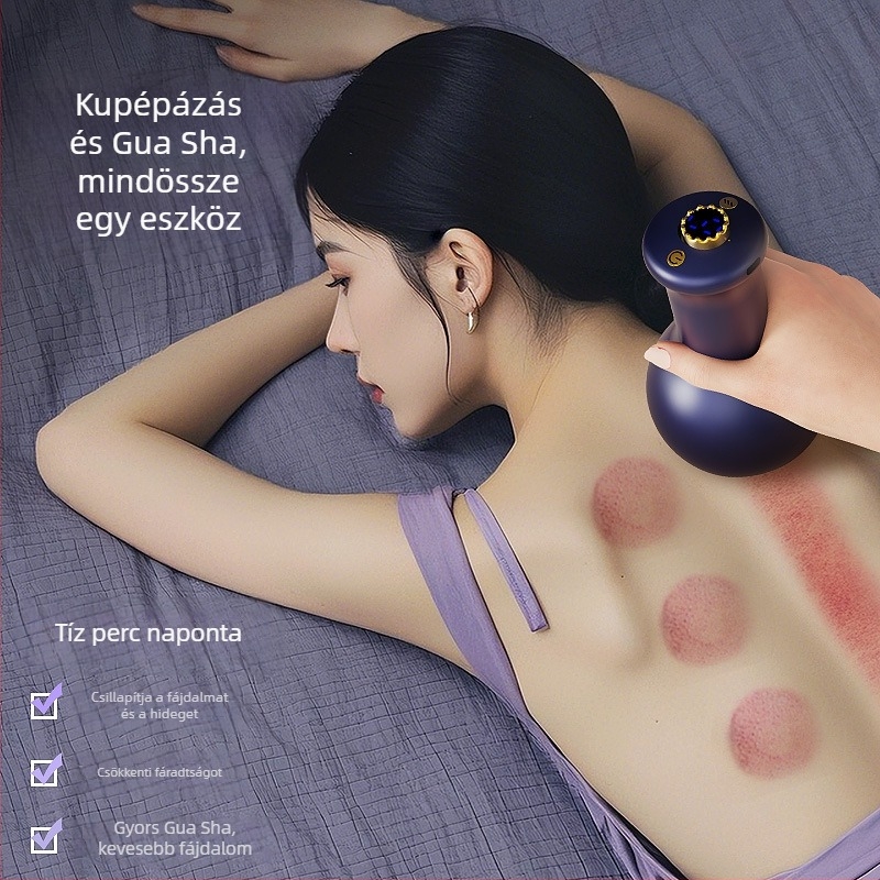 USB-tápellátású elektromos kuppláló és gua sha eszköz egész testre, meridián masszázs, Modell 001, súly 211 g