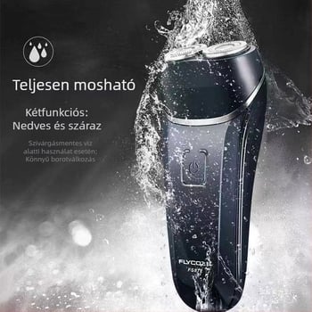 Kétfejes borotva, teljesen mosható, újratölthető, intelligens töltés kijelzővel