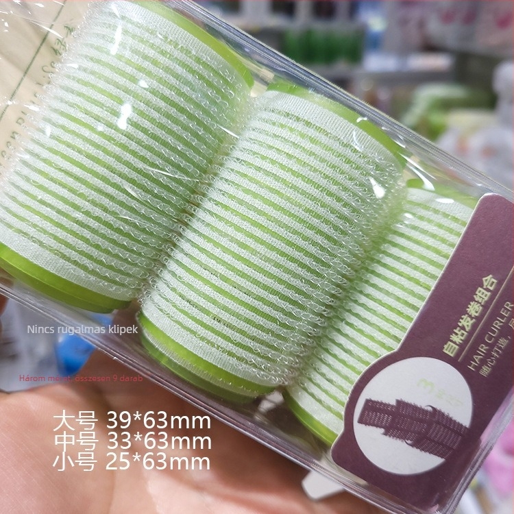 Göndörítő hajklipsz rollerrel — öntapadós, műanyag/gyanta anyag, frufru számára