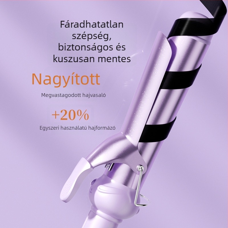 Nagy hullámú hajgöndörítővas – belső és külső görbítés, titán-turmalin bevonat, 15 hőmérséklet-szint, 25W, 220V