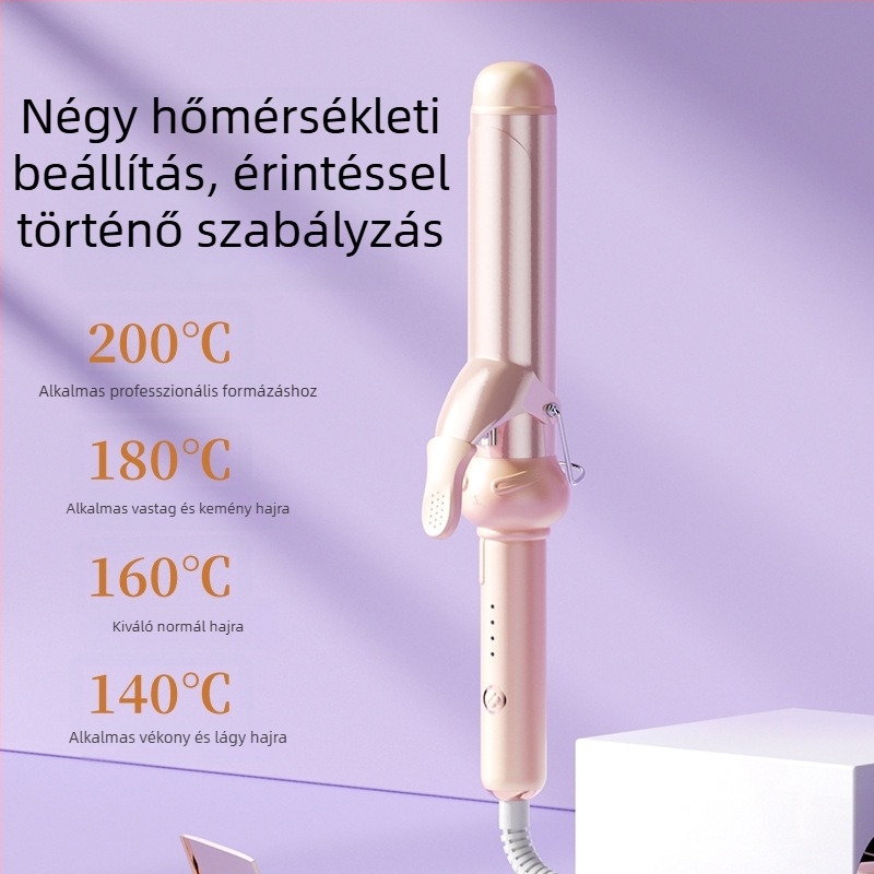 Nagy hullámú hajgöndörítővas – belső és külső görbítés, titán-turmalin bevonat, 15 hőmérséklet-szint, 25W, 220V