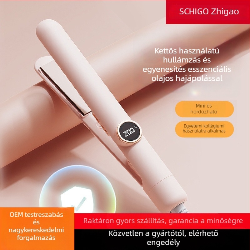 2 az 1-ben hajformázó és göndörítő vas digitális kijelzővel, turmalin kerámiás lemezekkel, nedves és száraz hajra, 220V 25W