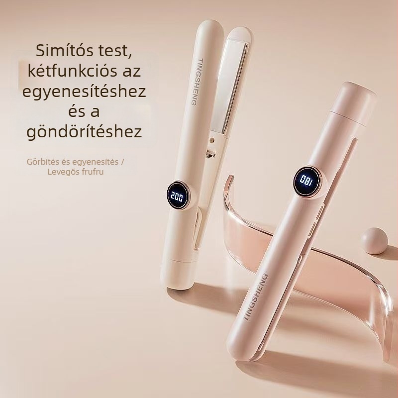 2 az 1-ben hajformázó és göndörítő vas digitális kijelzővel, turmalin kerámiás lemezekkel, nedves és száraz hajra, 220V 25W