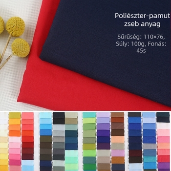 T/C poliészter-pamut ingeanyag, zseb-, bélés- és szegély, Dacron