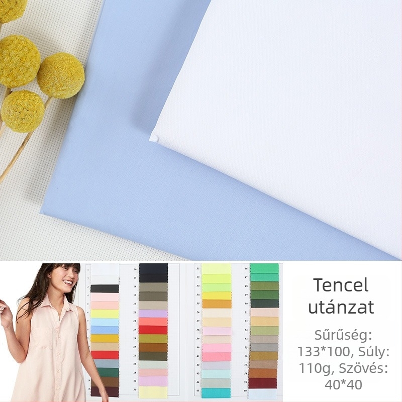 Poplin anyag gyerekeknek, 40s fonal, Tencel-pamut keverék, nyomtatott felületű befejezés