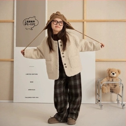 Lányok őszi kabát szett rajzfilm mintával, vastag anyag, hosszú ujjú, pamutkeverék belsővel, poliészter béléssel