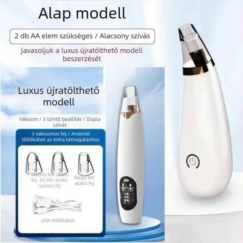 Feketefej-szívó készülék — elektromos, otthoni használat, erős szívás, modell 5678, 3 fokozat, bőrbarát