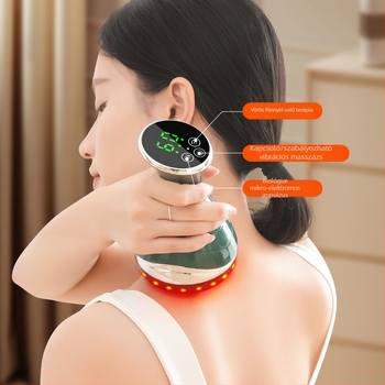 HH878 elektromos gua sha masszírozó – 3 fokozat, 1800mAh, ABS burkolat, 35–65°C hőmérséklet