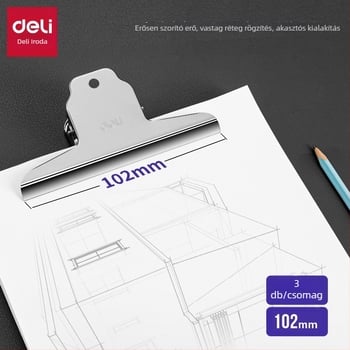Deli 9532 rozsdamentes acél jegy- és dokumentumklip