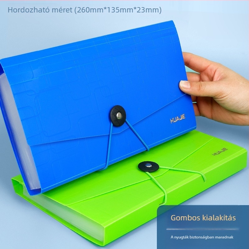 Hua Jie A5-ös akordeon irattartó 13 rekesz, műanyagból, logó nélkül, testreszabás nélkül