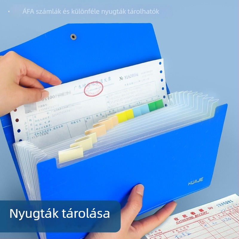 Hua Jie A5-ös akordeon irattartó 13 rekesz, műanyagból, logó nélkül, testreszabás nélkül