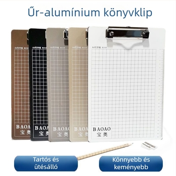 Nagy rozsdamentes acél dokumentumklip – fémből készült, számlatartó, irodai kellék