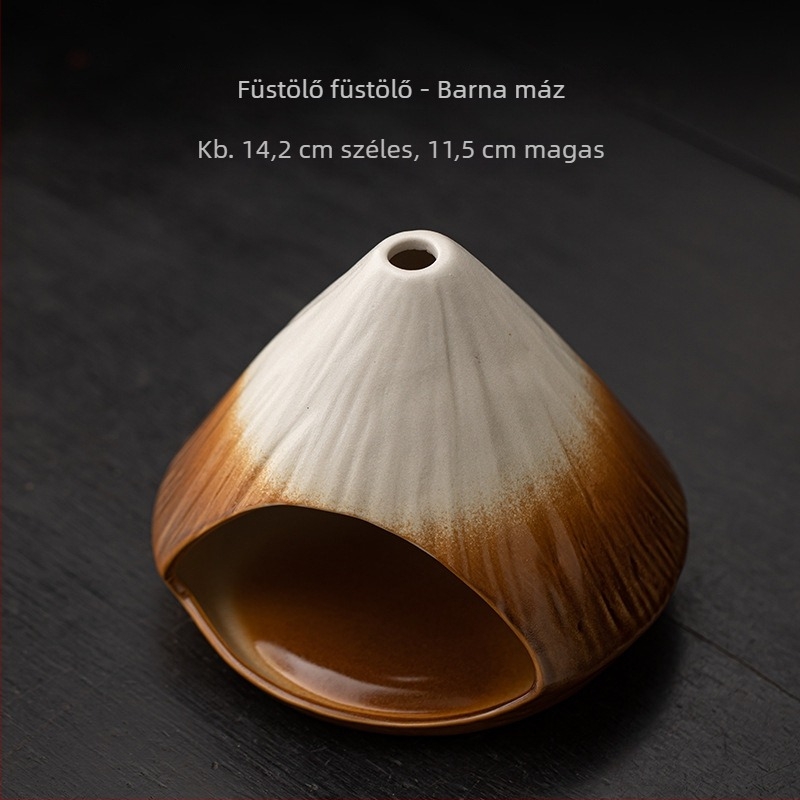 Kerámia füstölő tartó (Anyag: Kerámia; Máz: Színes glazúra; Stílus: Japán; Márka: Conley Ceramics)