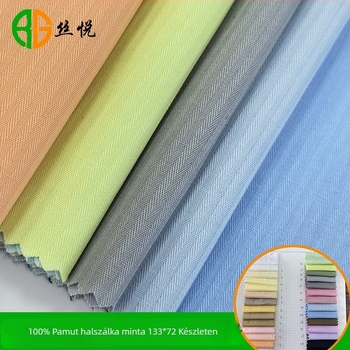 Ingekhez való pamut vászon, 100% pamut, herringbone szövés, környezetbarát festés, alkalmas ingekhez és egyenruhákhoz