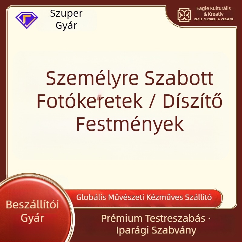 PS keretes dekoratív falikép – modern minimalista stílus, kézzel rajzolt olajfestmény vászonra, nappalira
