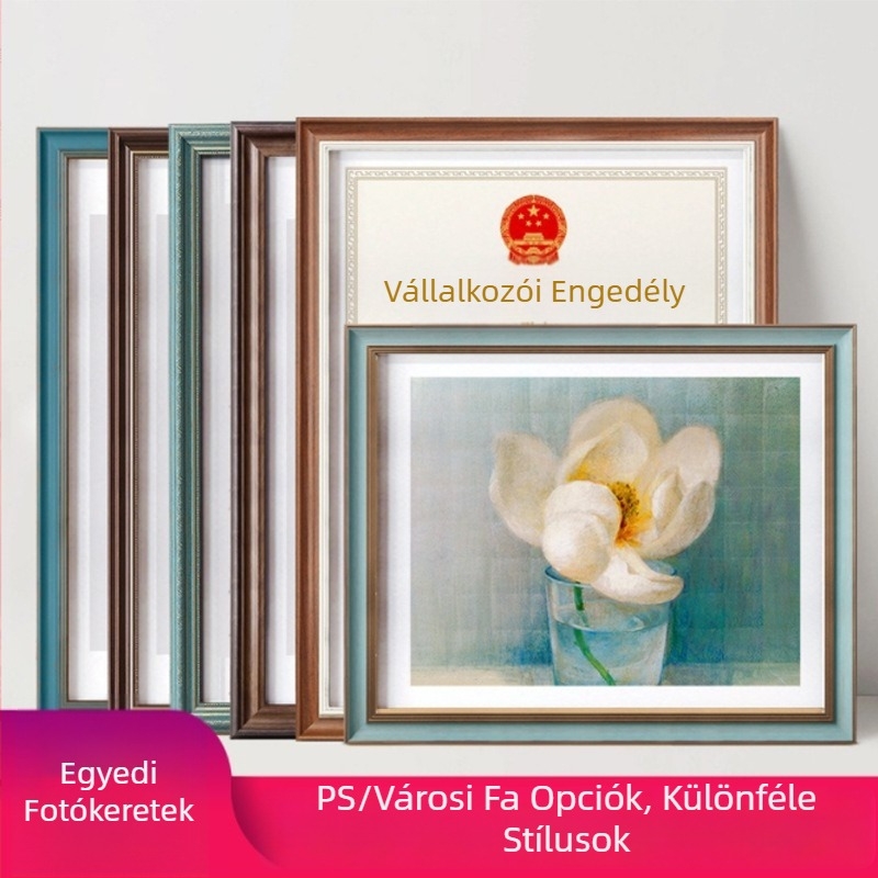 PS keretes dekoratív falikép – modern minimalista stílus, kézzel rajzolt olajfestmény vászonra, nappalira