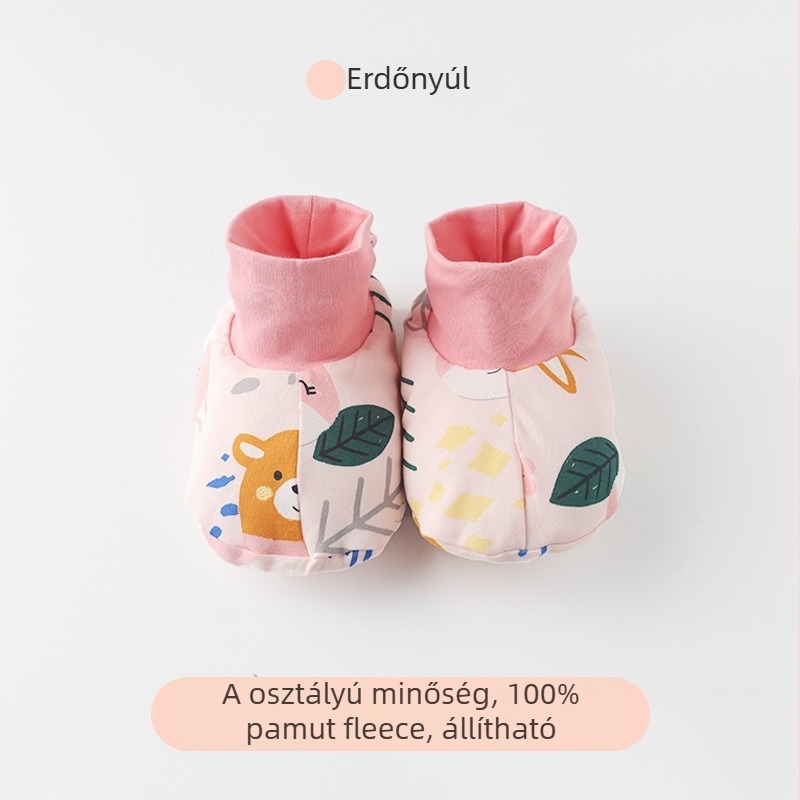 100% pamutból készült babacipő, tél 2022, rajzfilm stílus, Muslintree/Cotton Tree márka; 1–3 éveseknek
