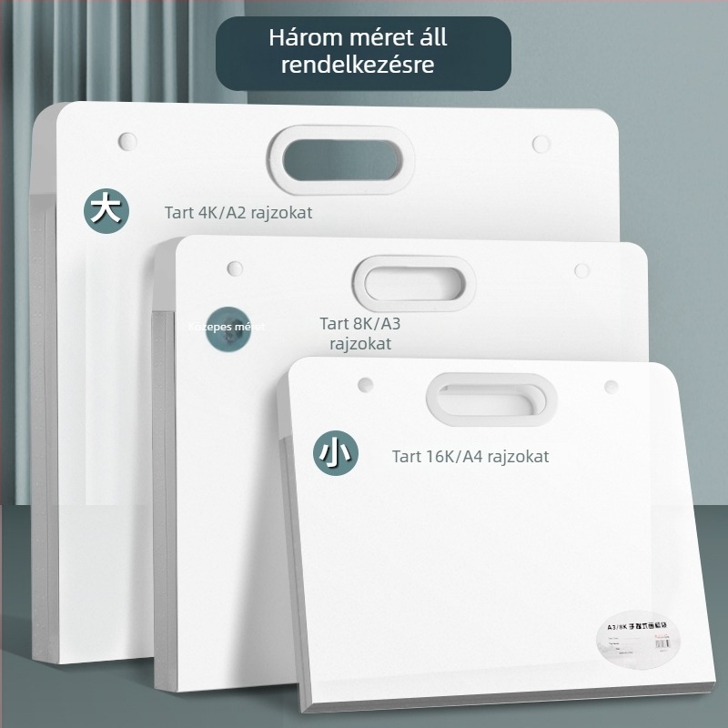 Művészeti portfólió tároló táska, műanyagból, Haichuan stationery, modell 1616233, 3,5 cm vastagság