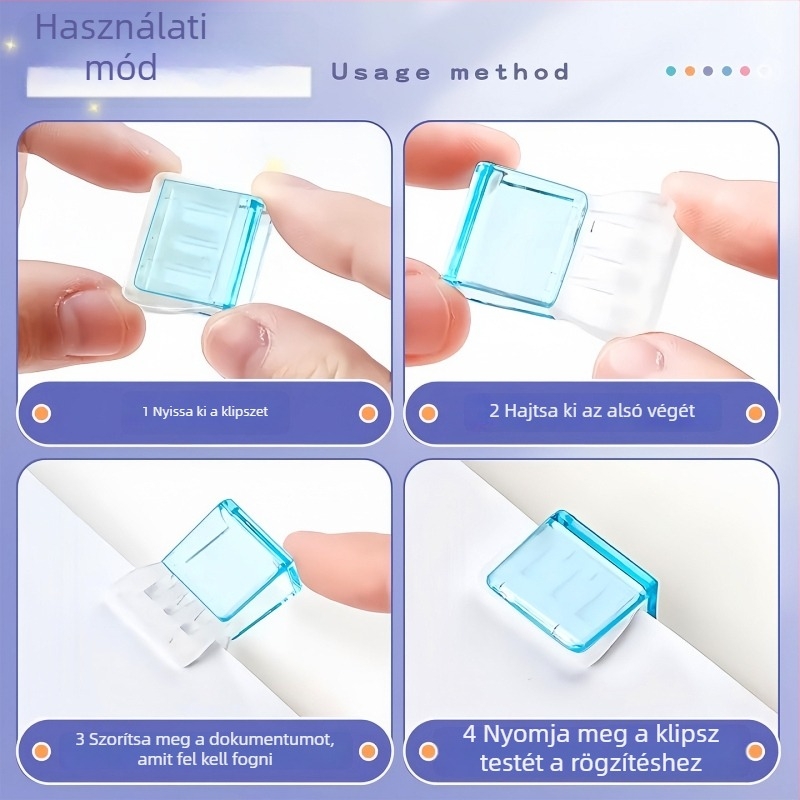 Qiwang műanyag sarokklipsz – anti-roll papírklipsz dokumentumokhoz