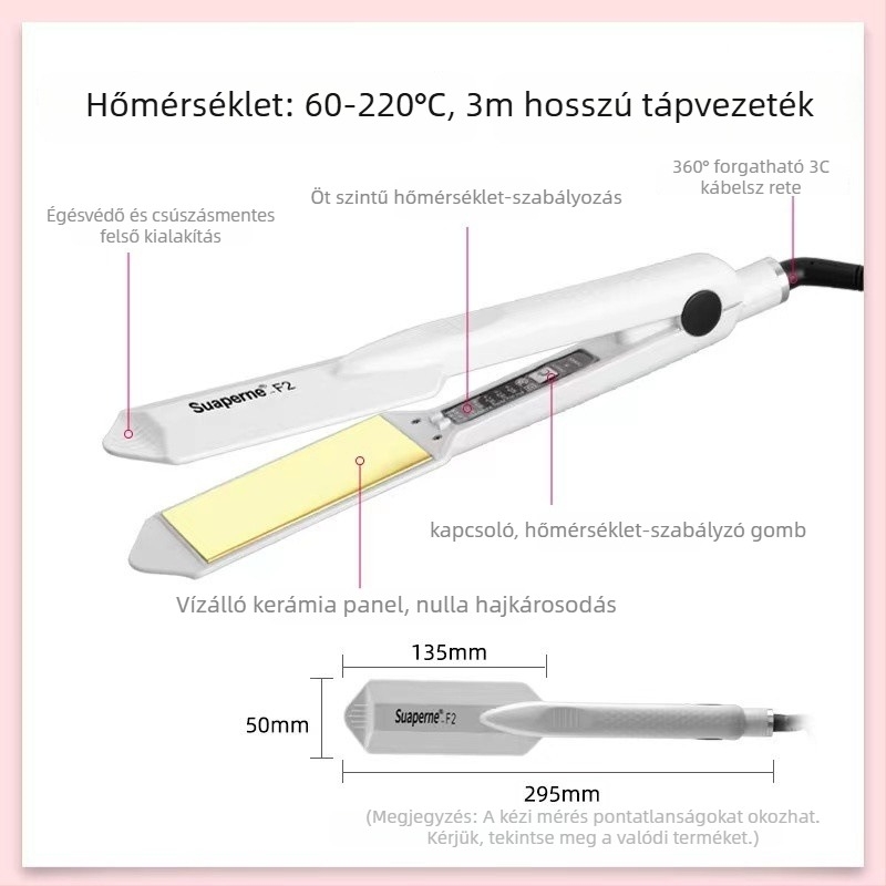 F3 hajvasaló digitális hőmérséklet kijelzővel, állandó hőmérséklet, 21–30 mm melegítő felület, környezetbarát ötvözet