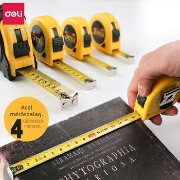Deli 8203 Automatikus visszahúzódó műanyag mérőszalag