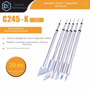 C245 forrasztófej integrált fűtőmaggal, tiszta réz hegy, K Blade sorozat - KU, KF, K8, tartozék forrasztóállomáshoz