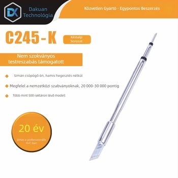 C245 forrasztófej integrált fűtőmaggal, tiszta réz hegy, K Blade sorozat - KU, KF, K8, tartozék forrasztóállomáshoz