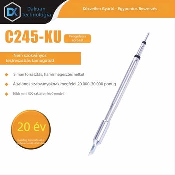 C245 forrasztófej integrált fűtőmaggal, tiszta réz hegy, K Blade sorozat - KU, KF, K8, tartozék forrasztóállomáshoz