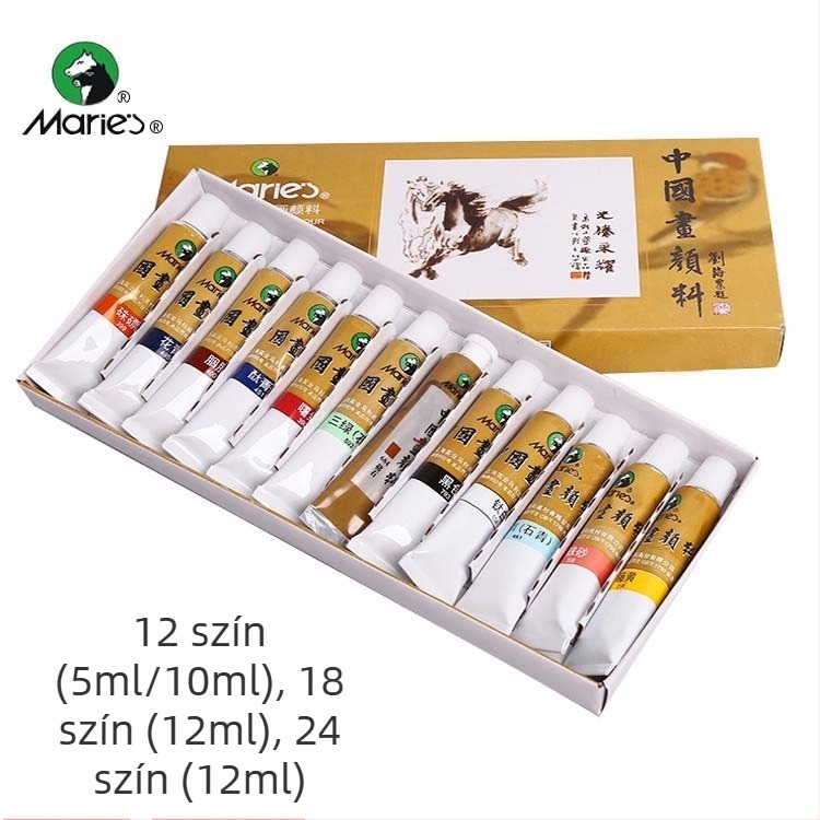Marley pigmentek kínai festészethez, 5-12 kapacitás, Xuan papírral kompatibilis