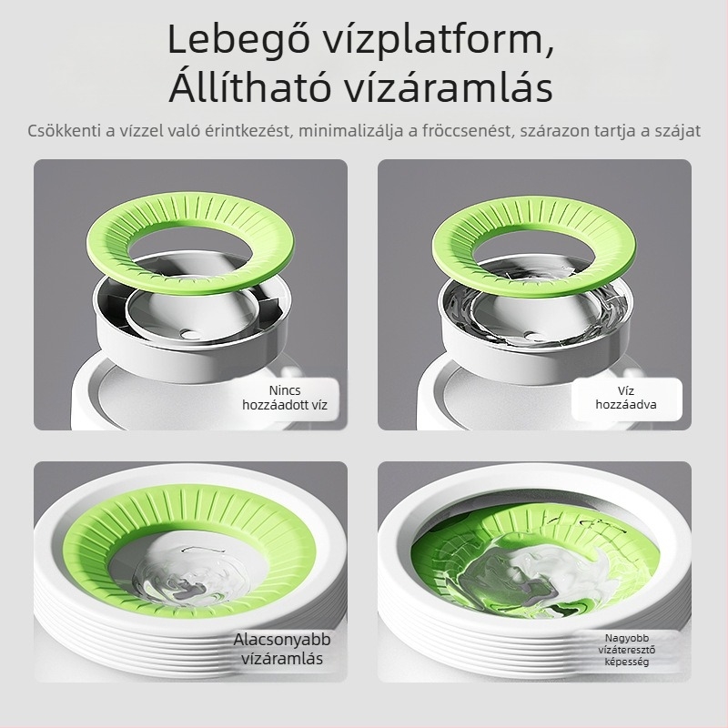 Műanyag úszó kutya víztál, anti-splash szájnyílással és nedvességálló itató eszközzel, nyakvédő kialakítással