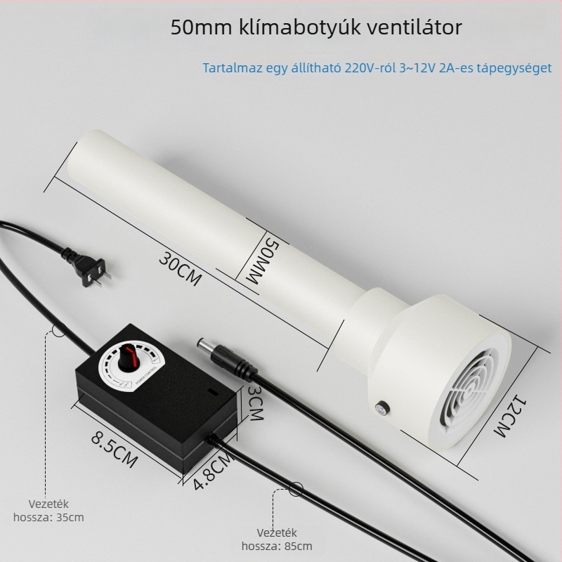 Hálószobai légcsere ventilátor, 12V, 1000W, 50Hz, vízszintes telepítés, intelligens szabályozás