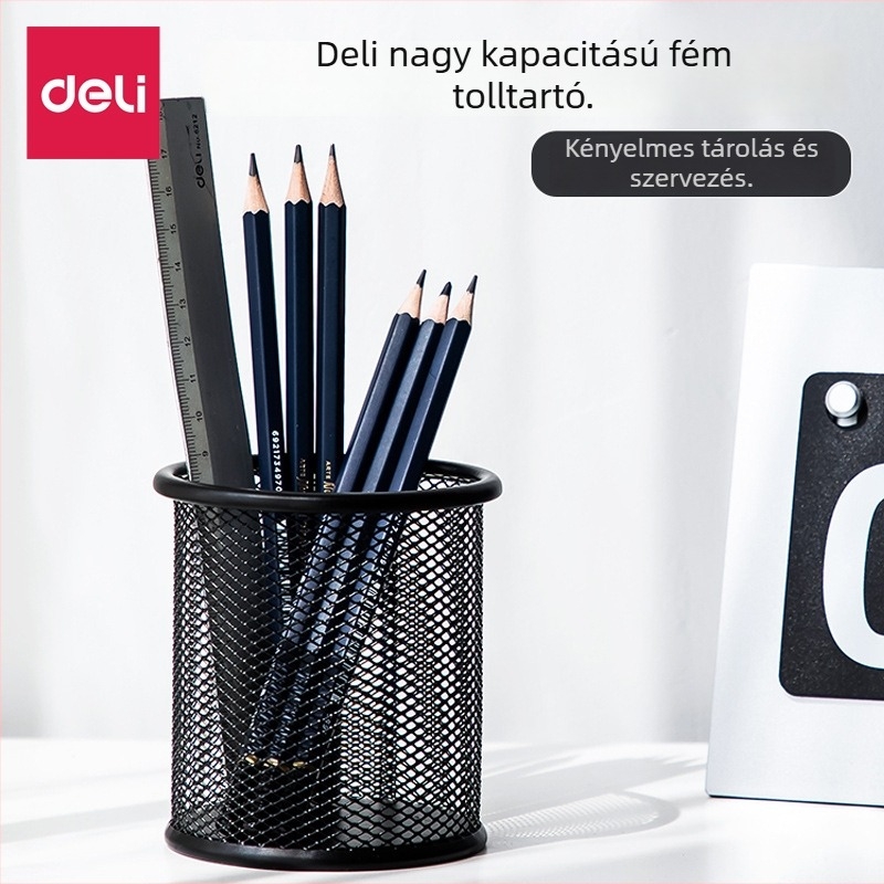 Deli 9172 kör alakú fém hálós tolltartó
