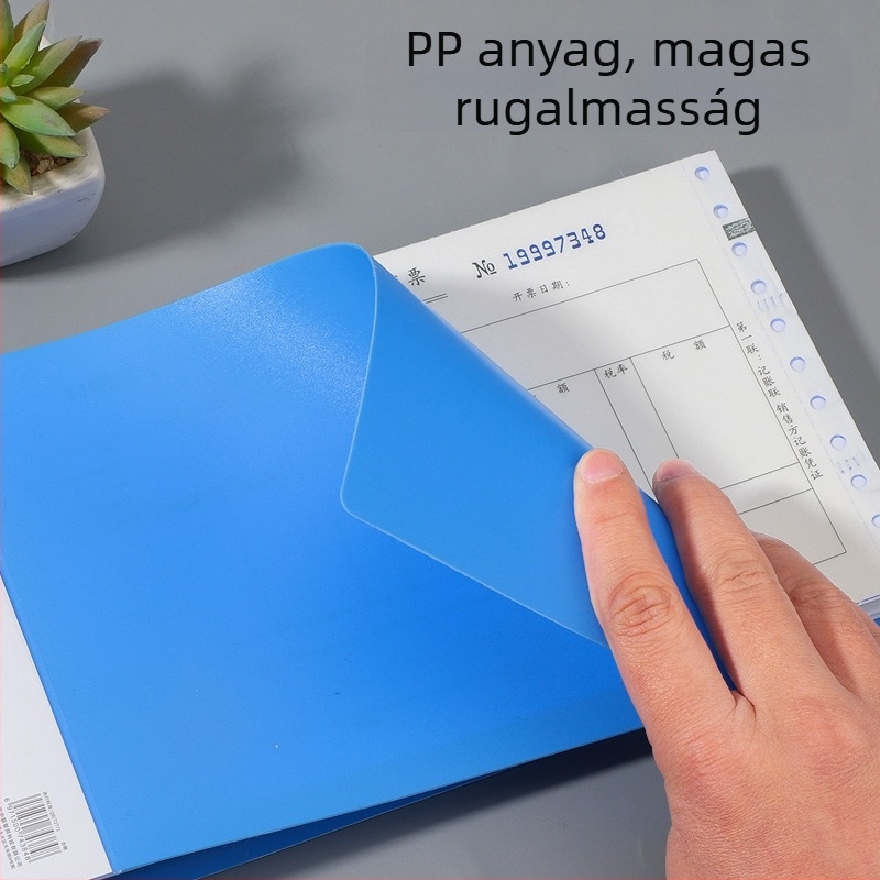 Haiboxin ÁFA számlák mappa, műanyag, egy erős kapocs, modell 5617/5619, számlák és nyugta számára