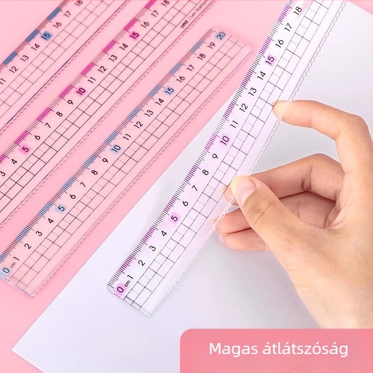 Friendly centiméteres vonalzó hullámvonalas és mérő skálával — műanyag, 85 g