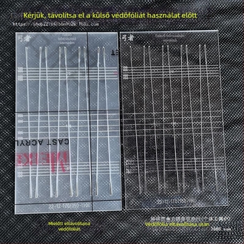 Fából készült centiméteres vonalzó, sablonkészlet