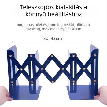 Fém összecsukható könyvtartó J0103 – állítható, asztalra, 1 kg, 24 db/csomag