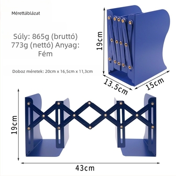 Fém összecsukható könyvtartó J0103 – állítható, asztalra, 1 kg, 24 db/csomag