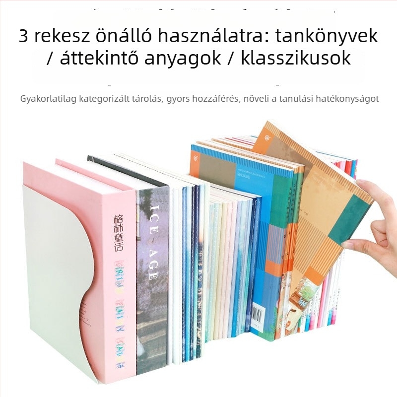 Fém összecsukható könyvtartó J0103 – állítható, asztalra, 1 kg, 24 db/csomag