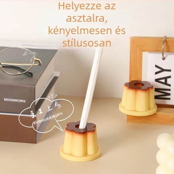 Puding-zselé formájú tolltartó, japán stílusú tolltartó, asztali dekoráció, modell 1011 • Műanyag • Egyszínű • Kapacitás: a bemutatott szerint