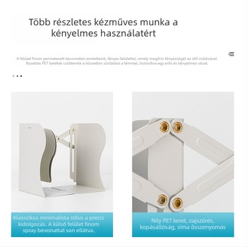 Kihúzható fém könyvállvány 78631 az íróasztalhoz, összecsukható, diákoknak